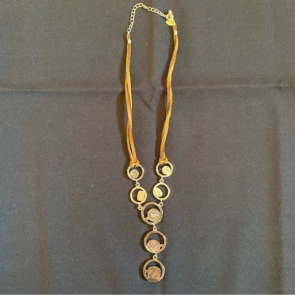 Lia Sophia Retired ALEX Silver & Amber Tone Style B19 Necklace With Original Box - Picture 7 of 10